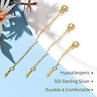 Vista 5 de Extensores de collar de oro, cadena extensora chapada en oro de 14 quilates, extensores de cadena para collares, pulseras, cadenas de extensión