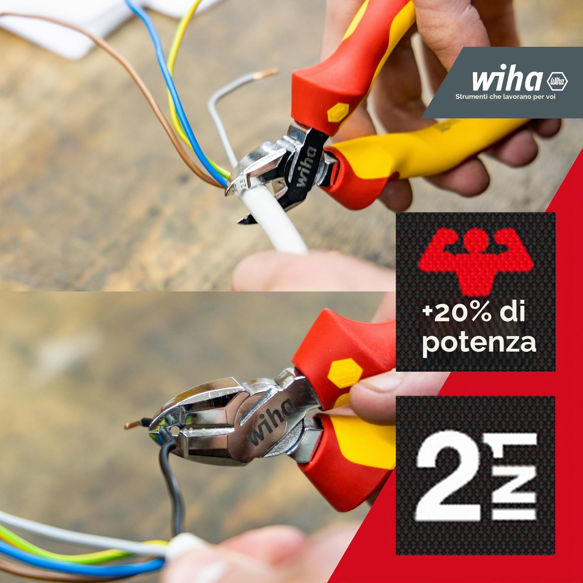 WIHA 27431 - Alicates de corte diagonal de aislamiento Professional electric con DynamicJoint Z 14 0 06 160 mm SB Professional electric Cod. Z14016006SB
