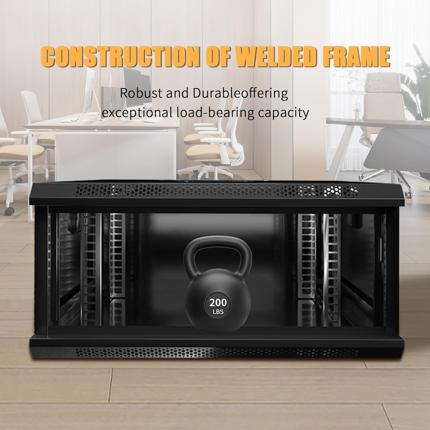 6U Wall Mount Server Cabinet IT Network Rack Enclosure Lockable Glass Door Server Rack Cabinet Black