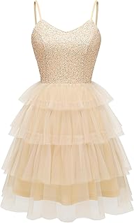 Women's Sparkly Sequin Glitter Dress Spaghetti Strap Cocktail Party Dresses - Buy now