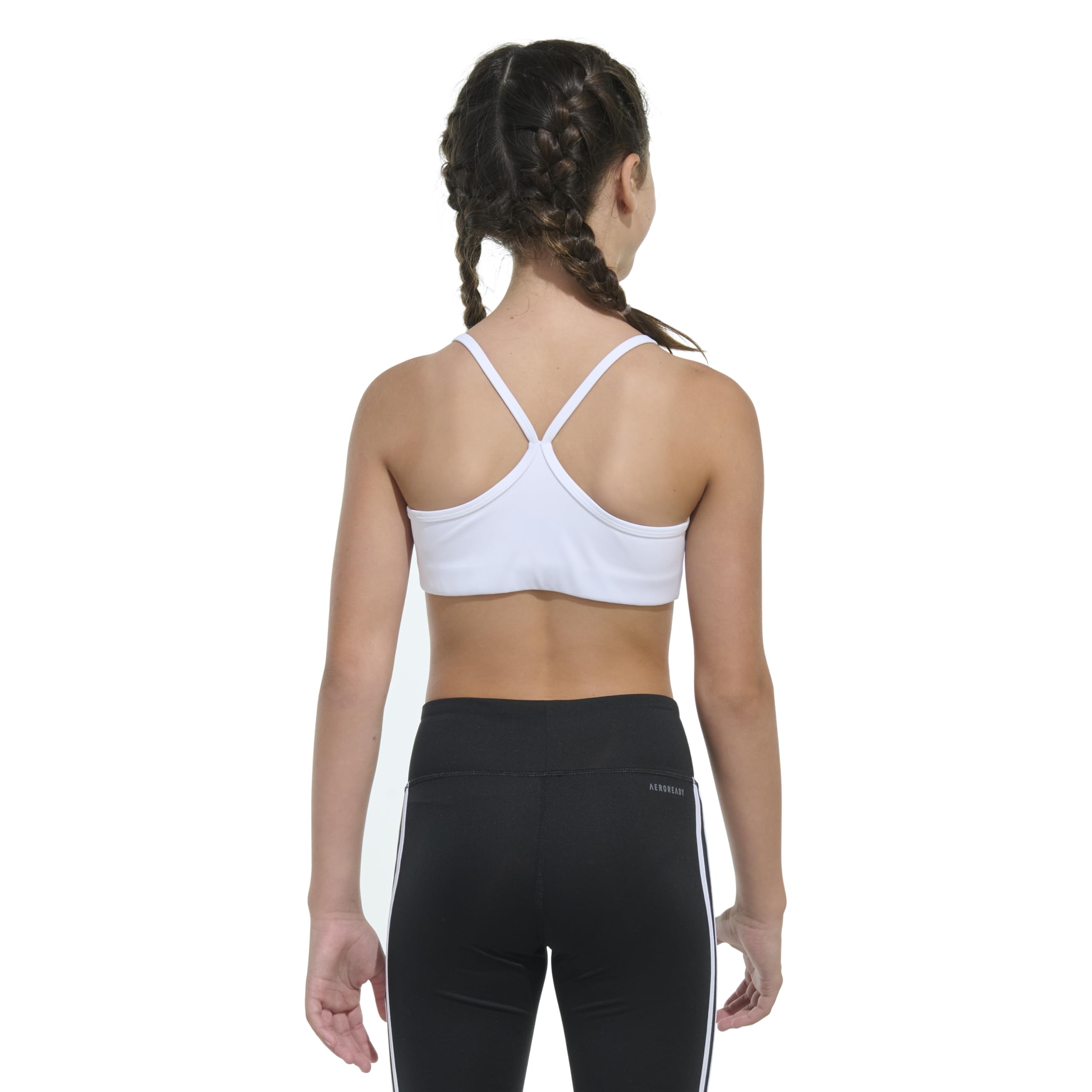 Adidas Wyściełany biustonosz sportowy Y Back Bra, Biały, Large Girl
