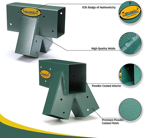 Miniatura 9 de Eastern Jungle Gym Fácil 1-2-3 Soportes A-Frame 2 para juego de swing con todos los hardware de montaje, verde