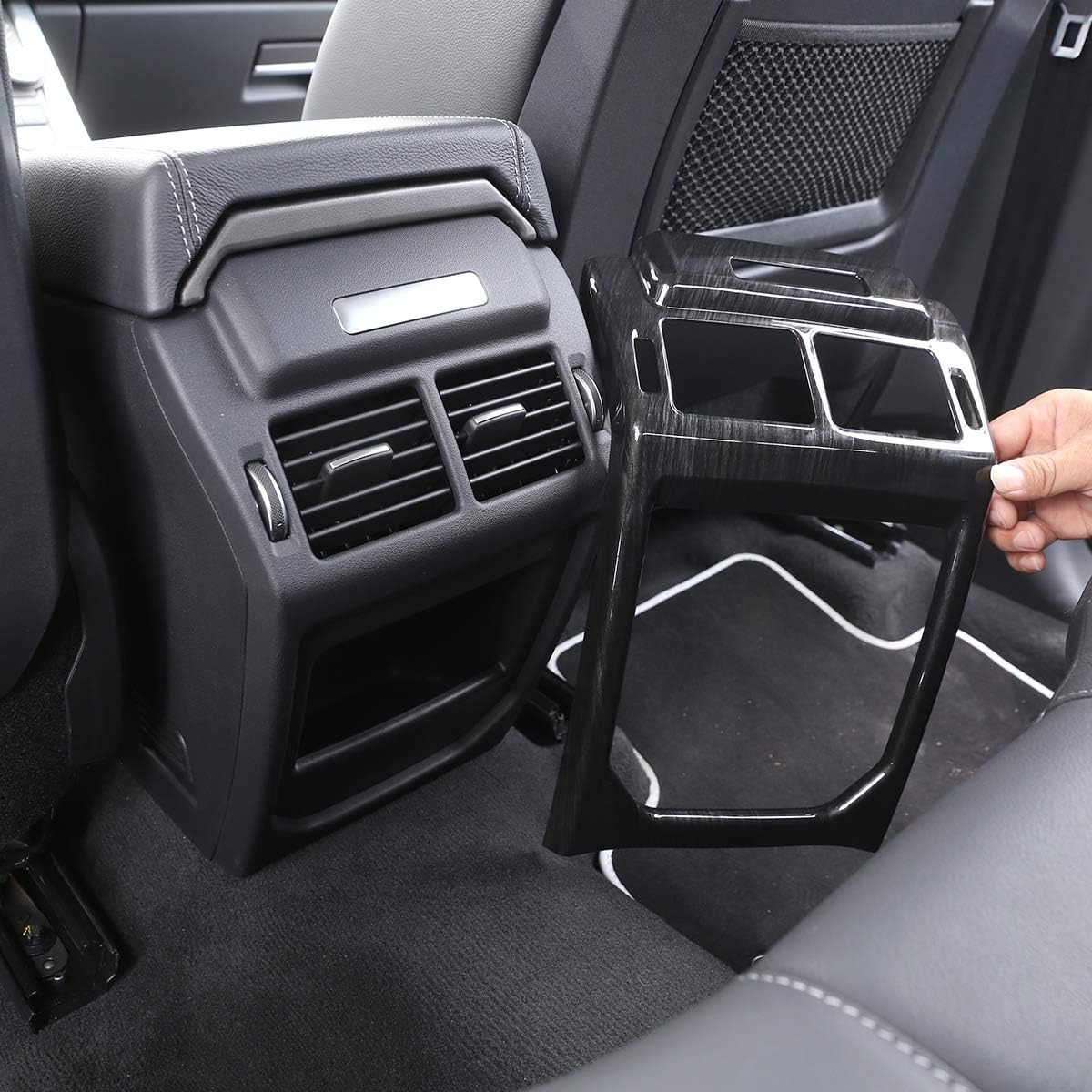 Black Wood Grain ABS Plastic For Land Rover Range Rover Evoque 2014-2019 Car Interior Rear Row Air Conditioning Vent Frame Trim Auto Accessories