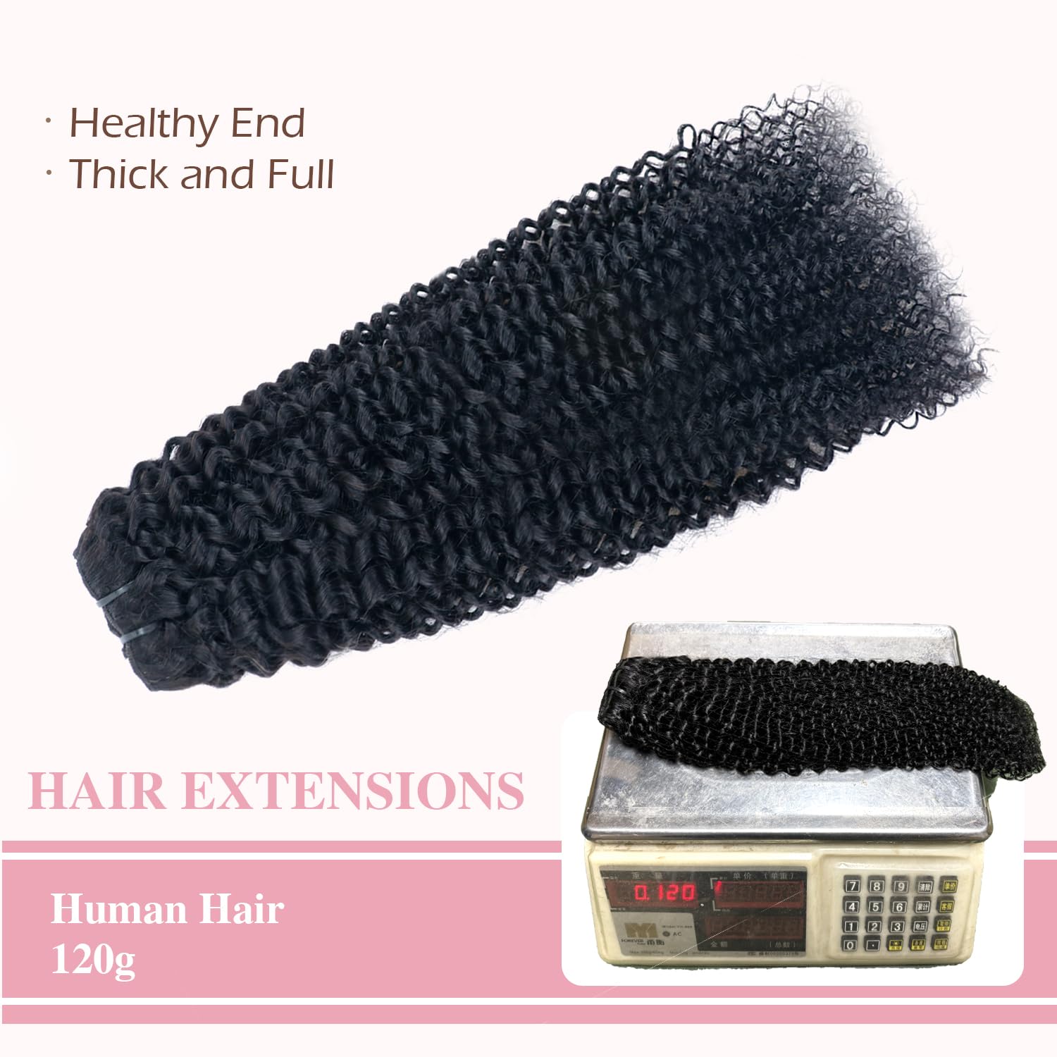Curly Clip in Hair Extensions for Black Women 3C 4A Kinky Curly Human Hair Clip in Hair Extensions Natural Black Color Full Head Brazilian Virgin Hair,8/Pcs with 18Clips,120 Gram (24inch, Curly hair)