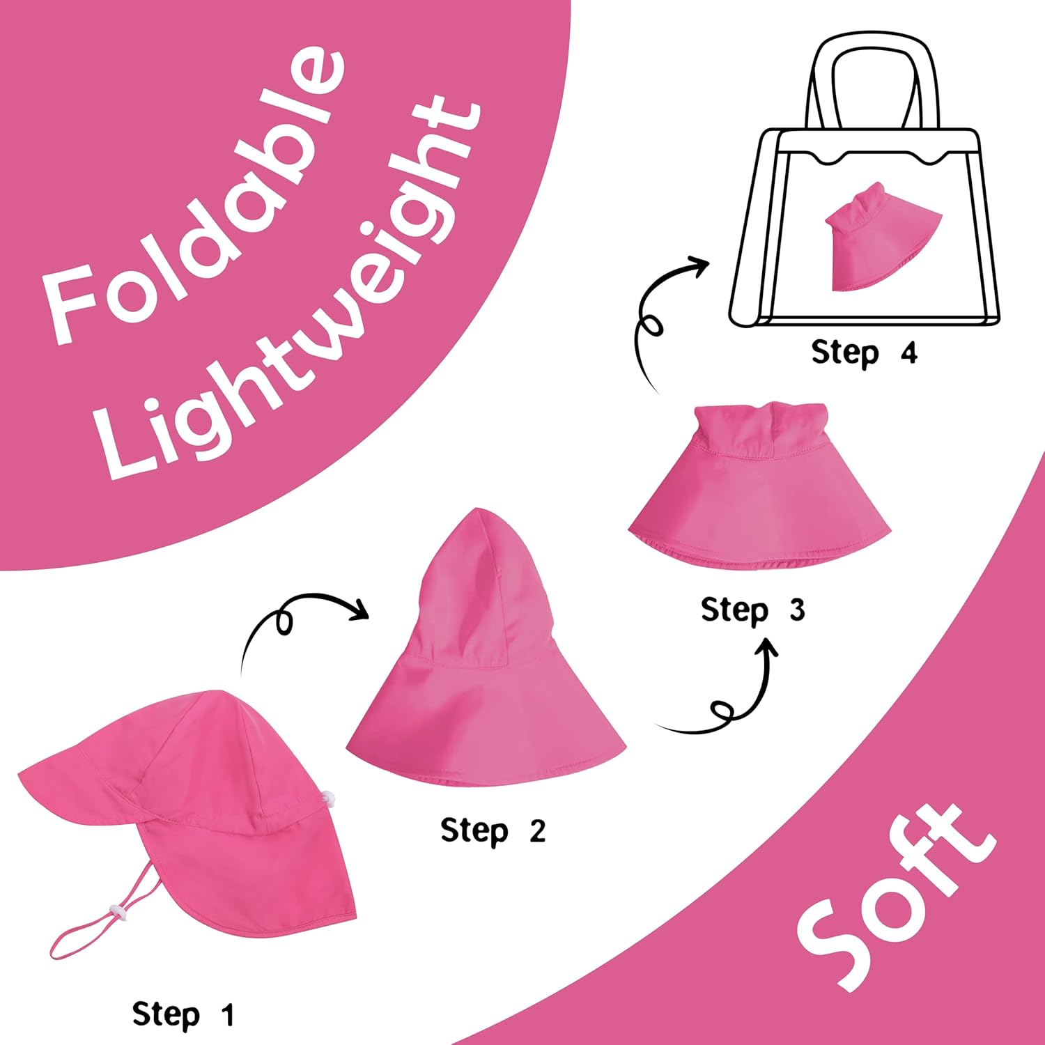 2 Pack Baby Sun Hats UPF 50+ Toddler Beach Hat for Girls Boys 0-4 Years - Image 4