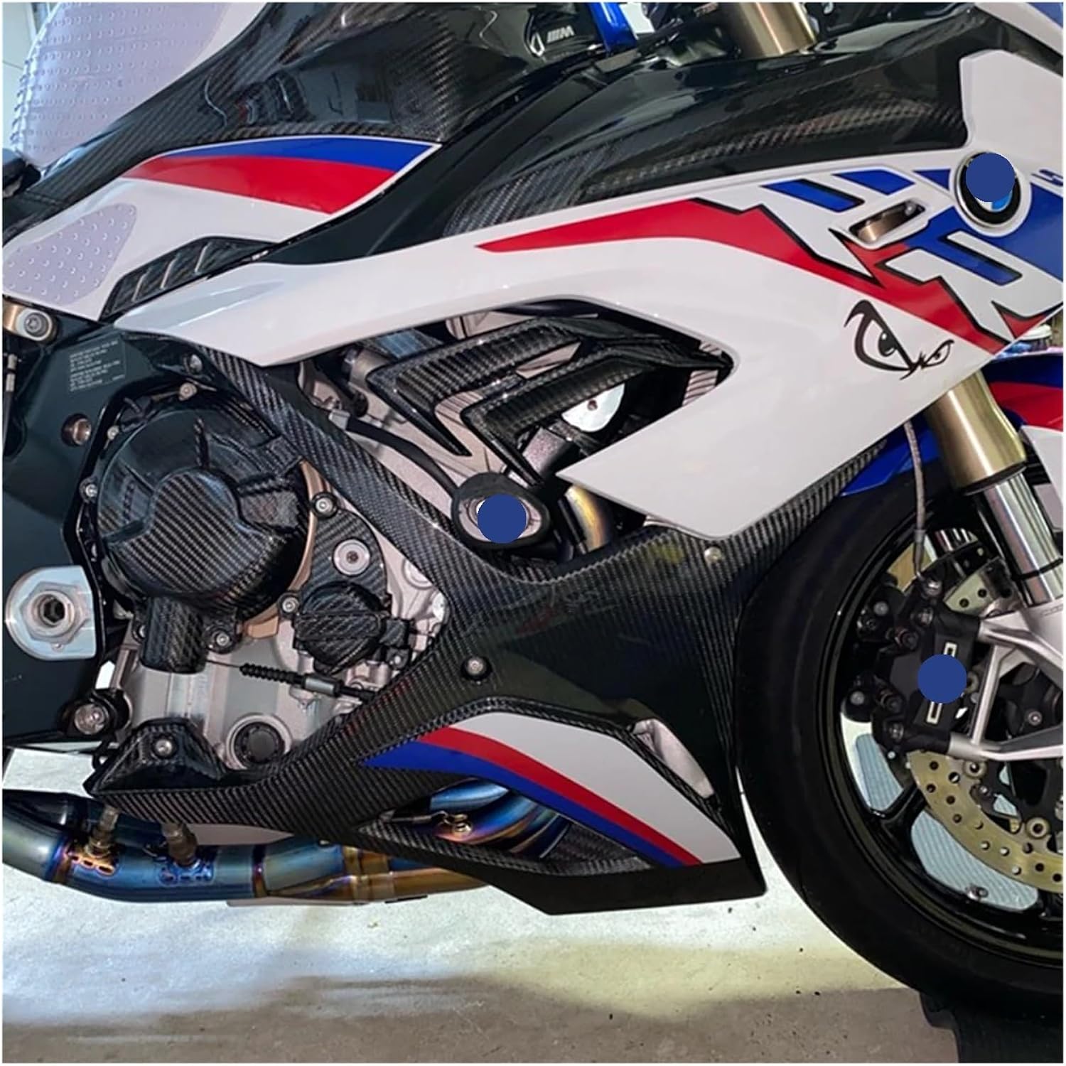 for BMW S1000RR S1000 RR 2019 2020 2021 Carbon Fiber Belly Pan Fairings Side Protection Cover Motorcycle Modification(Matt Twill)