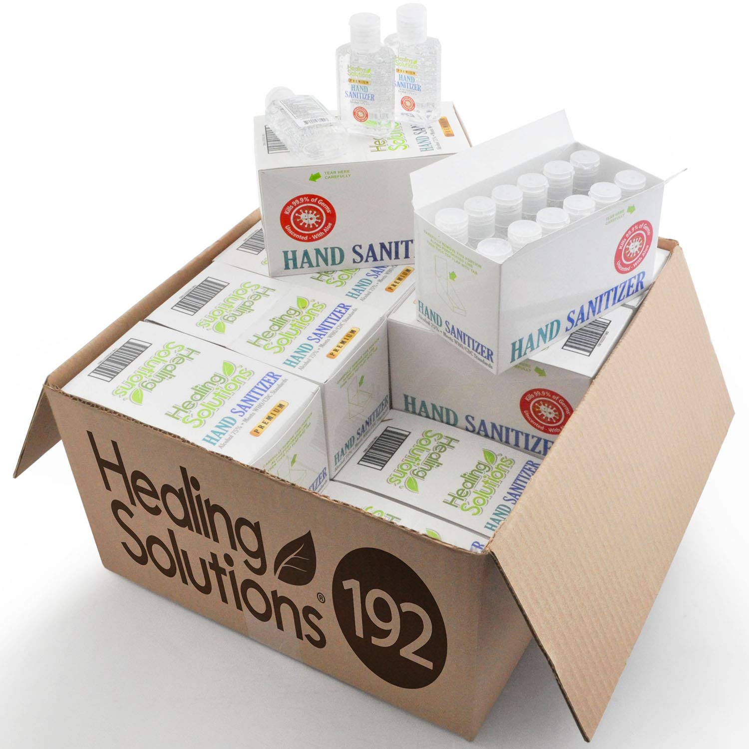 Hand Sanitizer Gel (Bulk 192 Pack - Mini 2 oz Bottle) - 75% Alcohol - Kills 99.99% of Germs - Small 