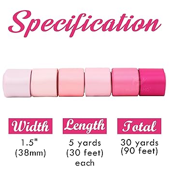 Amazon.com: HUIHUANG Pink Ribbon 1-1/2