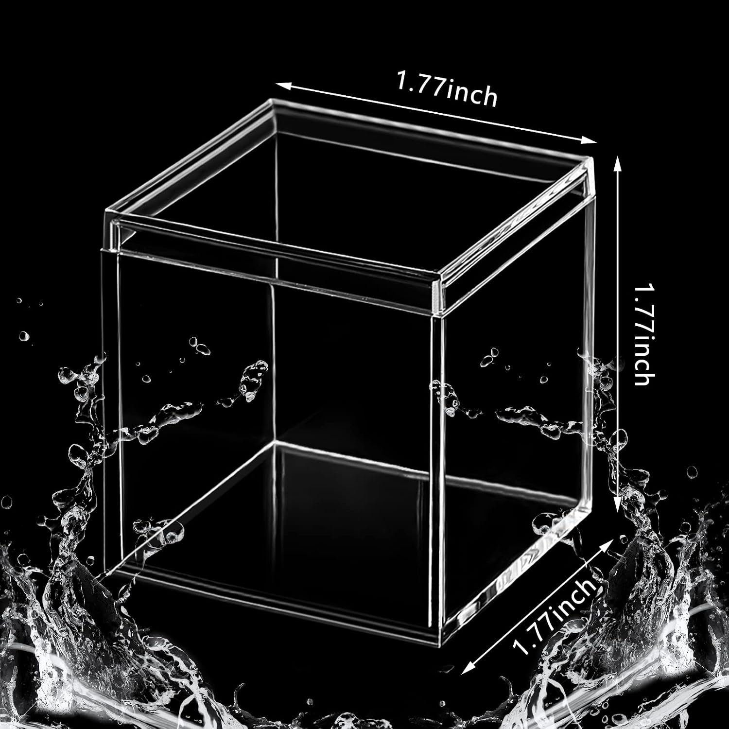 Juexica 12 Pcs Clear Acrylic Box with Lid Plastic Small Acrylic Boxes Decorative Storage Box Jewelry Display Mini Clear Container for Home Candy Pill Tiny Jewelry(Square,1.8 x 1.8 x 1.8)