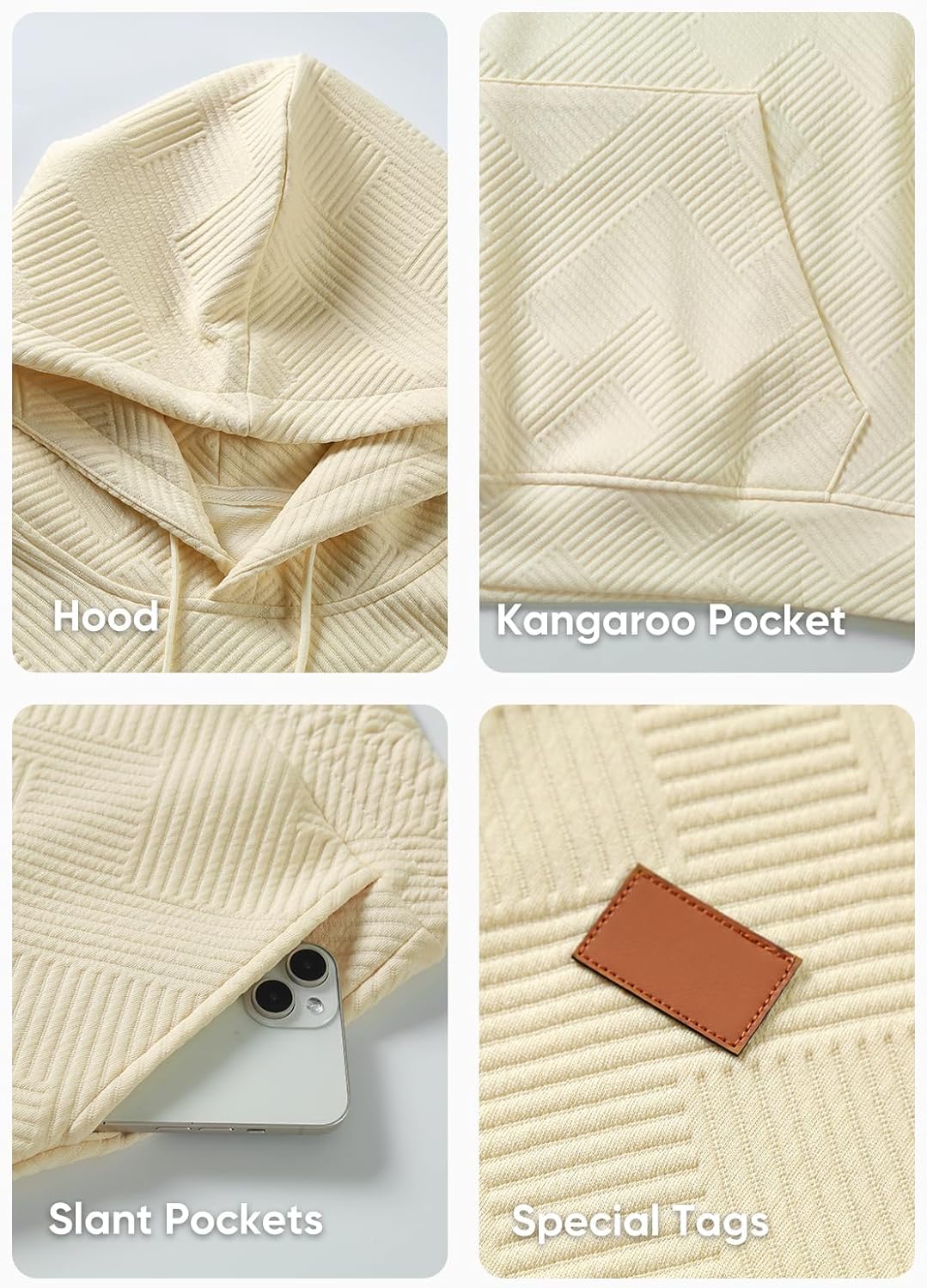 JMIERR Mens 2 Piece Jacquard Sweatsuit Outfits Hoodie Sweatshirt & Joggers Sweatpants Set Tracksuit - Image 5