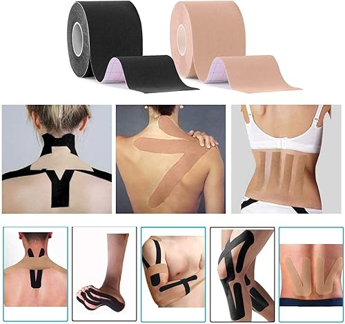 Miniatura 2 de Deilin Cinta de kinesiología, cintas deportivas terapéuticas elásticas para rodilla, hombros y codos, cinta corporal para levantar y levantar pesas,
