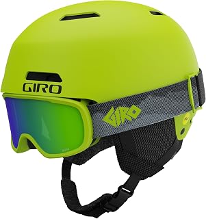 Giro Crue MIPS - Combo de casco de nieve y gafas para niños, color lima, talla XS (48,5-52 cm)