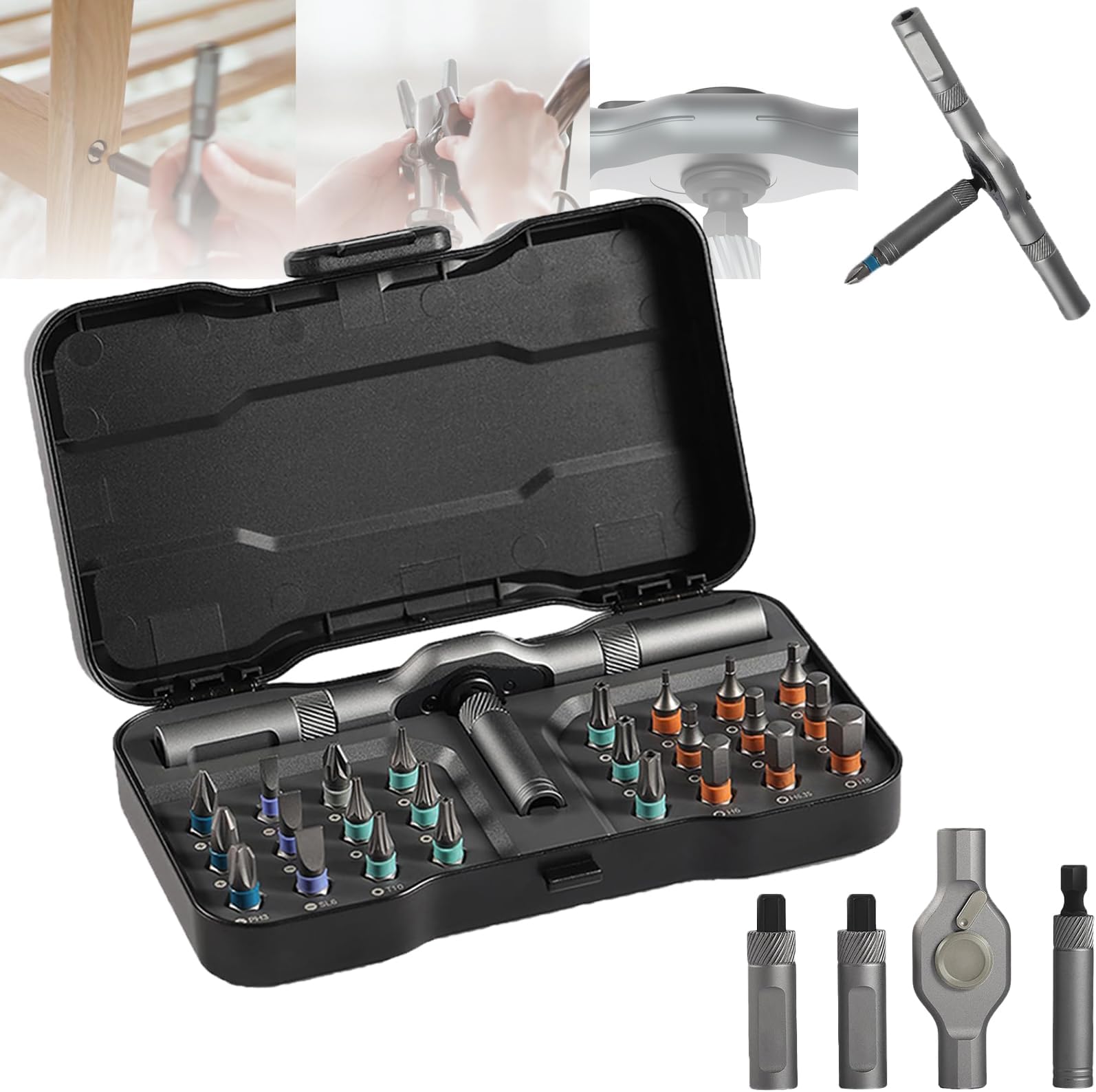 Switchable Screwdriver Shape To Adapt To Various Home, Precious Attach Screwdriver, 24 In 1 Magnetic Screwdriver Set, 24 In 1 Switchable Screwdriver Set, DIY Screwdriver 24 In 1 (1set)
