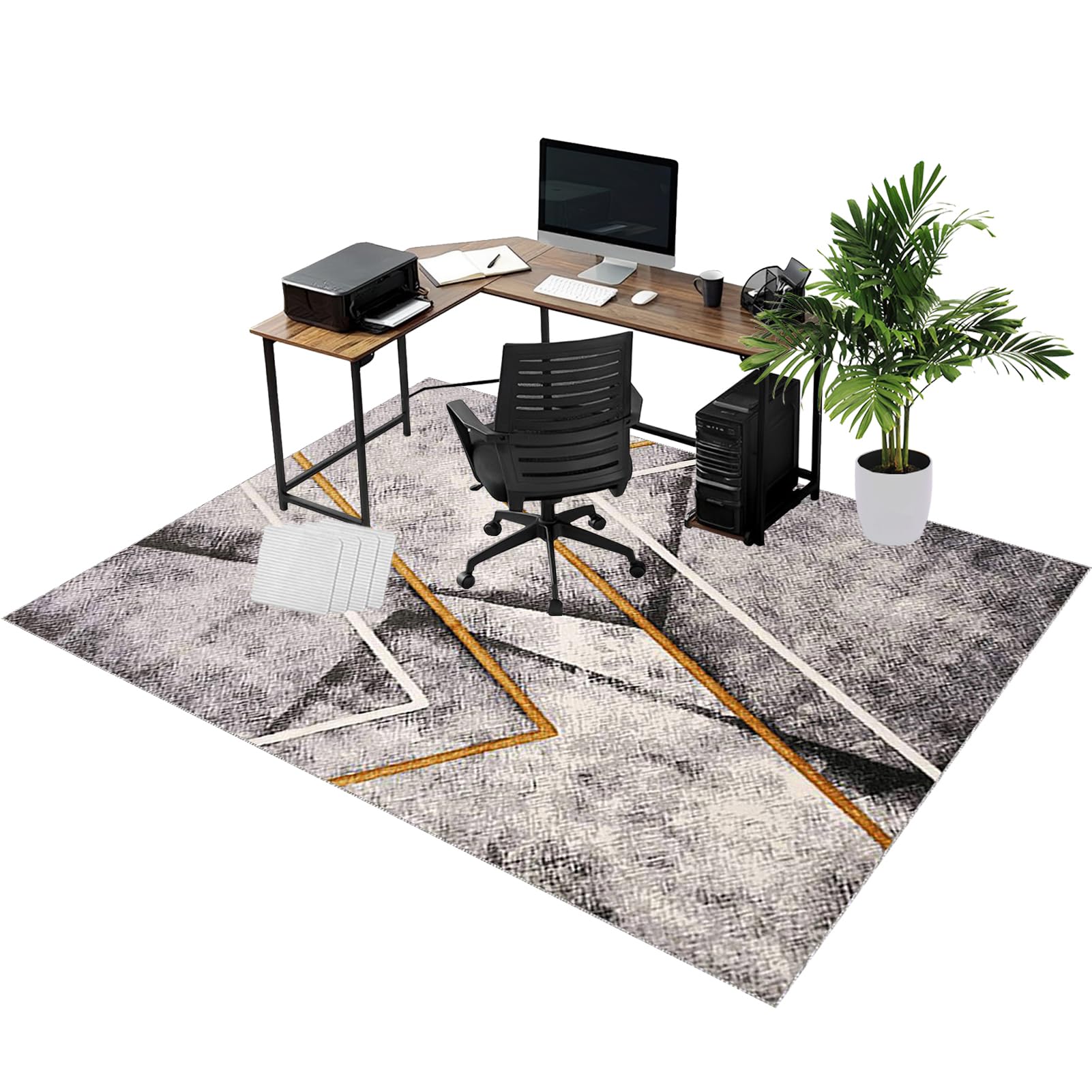 Rolling Chair Mats, Office Chair Mat for Carpet and Wooden Floors 100 x 150 cm Non-slip Gaming Floor Protector, Washable Desk Carpet Protector Rug for Home Office, Non Slip Floor Protection Mat