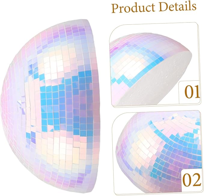 Bola Espejada Media Disco 20cm con Azulejos Reflectantes miniatura 4