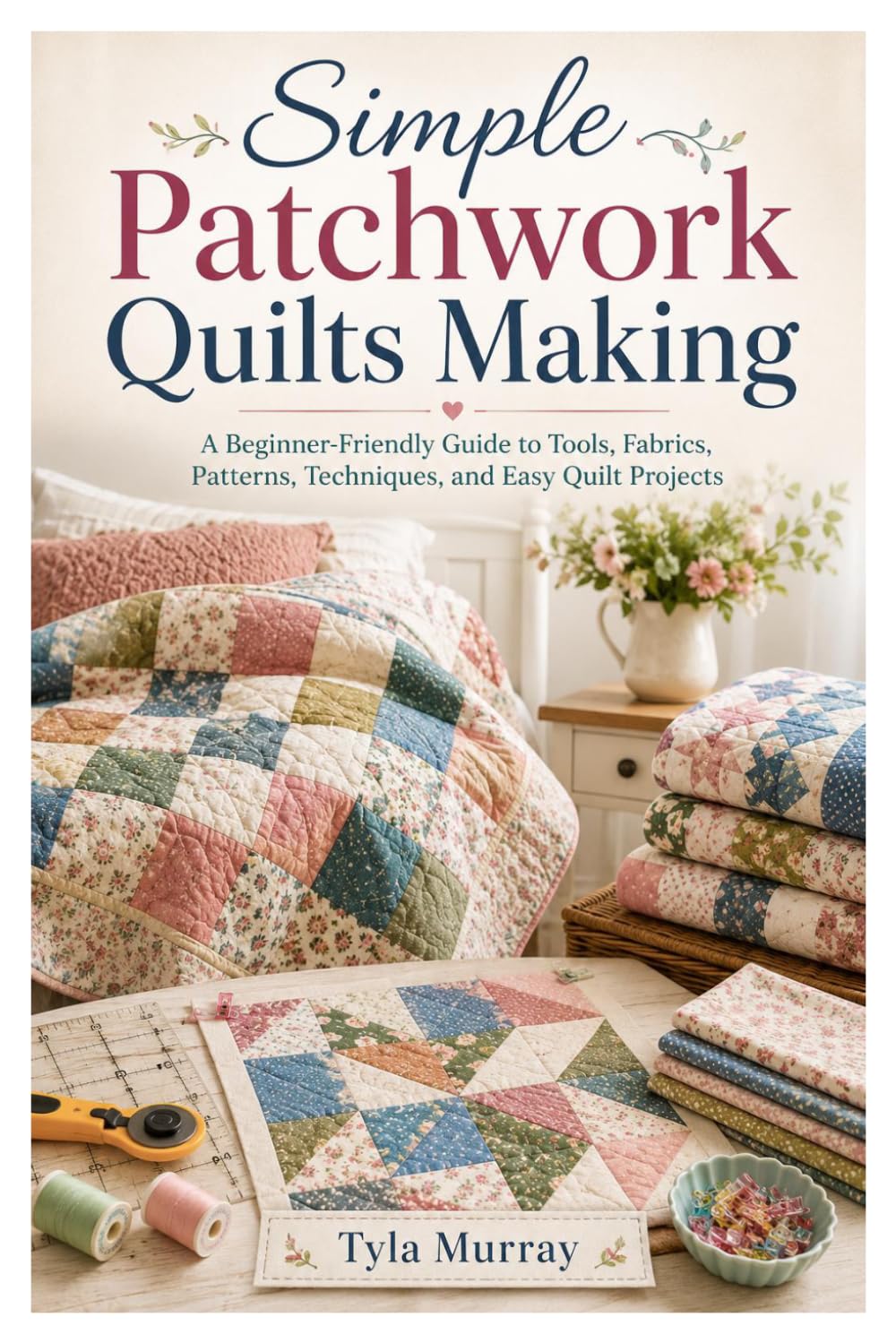 Simple Patchwork Quilts Making: A Beginner-Friendly Guide to Tools, Fabrics, Patterns, Techniques, and Easy Quilt Projects