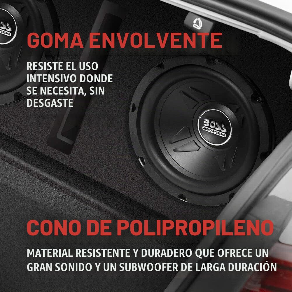 1 Chaos Audio Systems CXX8 subwoofer 20 cm 200 mm 8" Single Coil 4 Ohm 300 Watt rms 600 Watt MAX 83 db suspensión de Goma, 1 Pieza