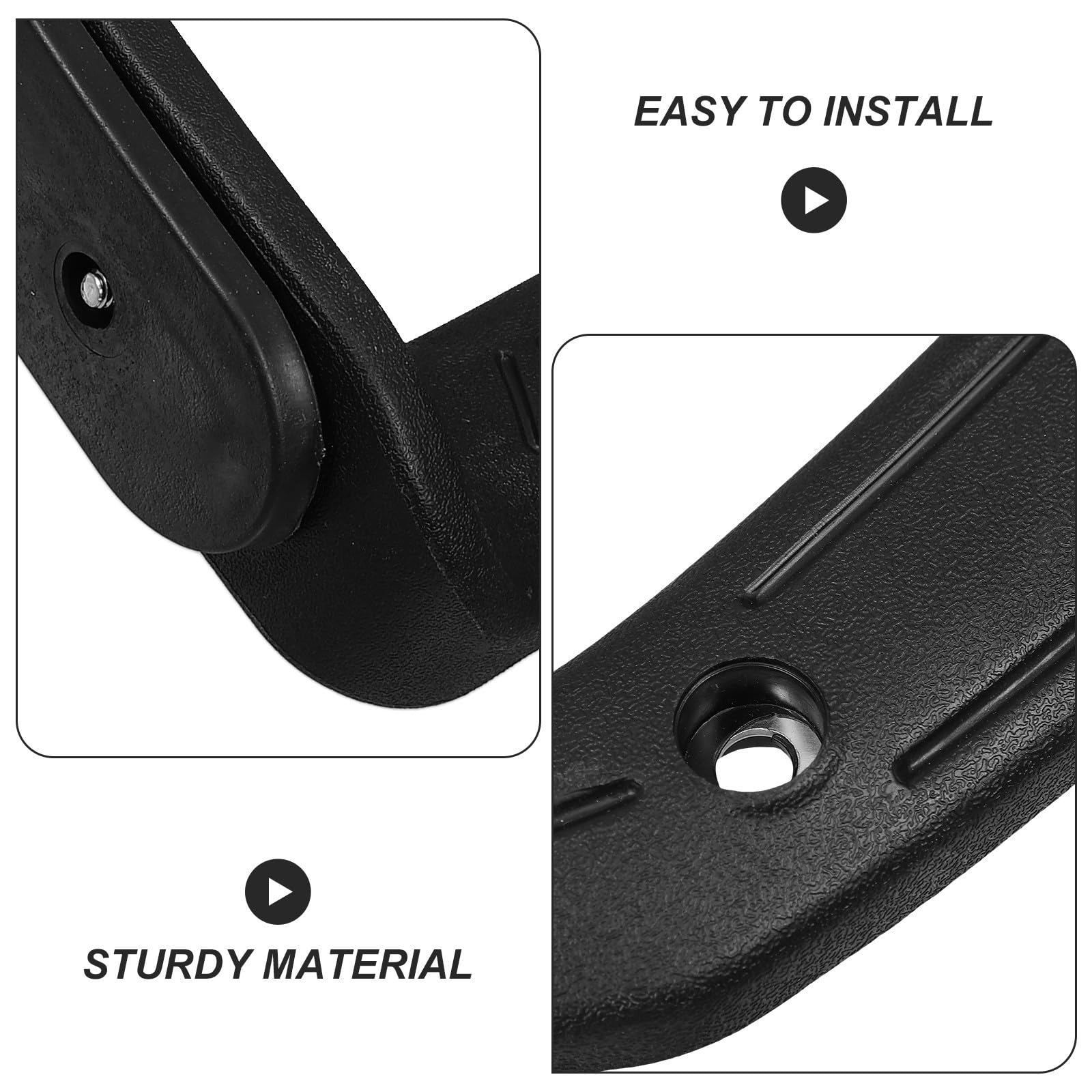 Reposabrazos Resistente al Desgaste Negro de Silla Profesional de Plástico Par Diseño Elegante Fácil Instalación y Mayor Comodidad para Sillas de Oficina