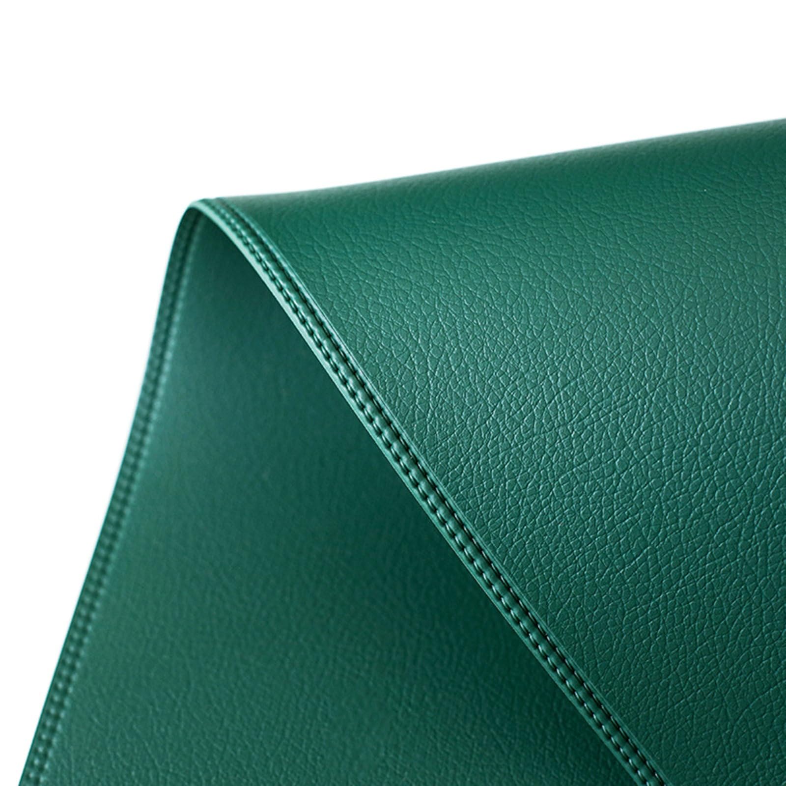Mantel individual rectangular - Juego de 6 manteles individuales modernos de trama de patrón liso - Manteles individuales de piel antideslizante para restaurante - Color verde oscuro - Medidas