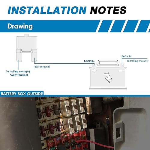 Miniatura 3 de GLOSO Interruptor de circuito Fusible E83 ATC largo ATC Terminal (con hoyuelo) Disyuntor de 50 amperios, reinicio manual T3 (50A)