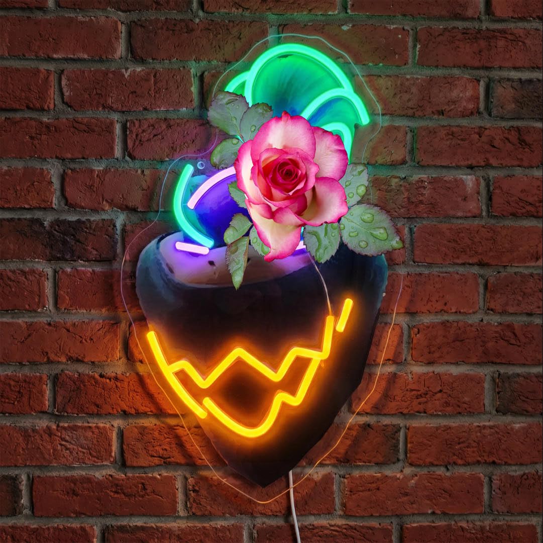 B-oowser - Insegna al neon super anime per decorazione della sala giochi, luci al neon dimmerabili a LED per bambini, uomini, regali per gli appassionati di videogiochi