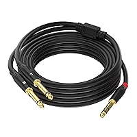 Vista 9 de Cable de inserción estéreo TRS de 1/4 de pulgada, chapado en oro, serie Audiowave de 0.250 in macho a doble macho TS macho de 0.250 in, cable