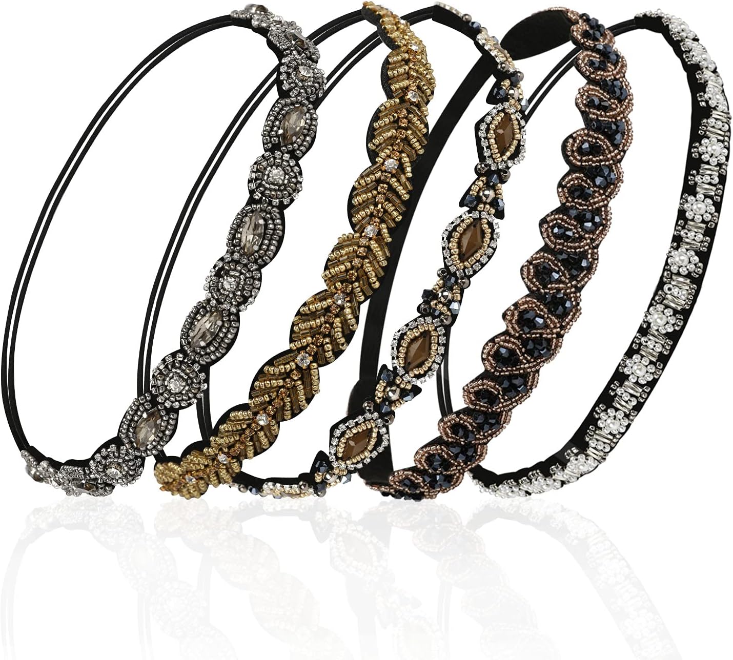 Elegant Mesh Rhinestone Elastic Headband for Fashionable Looks