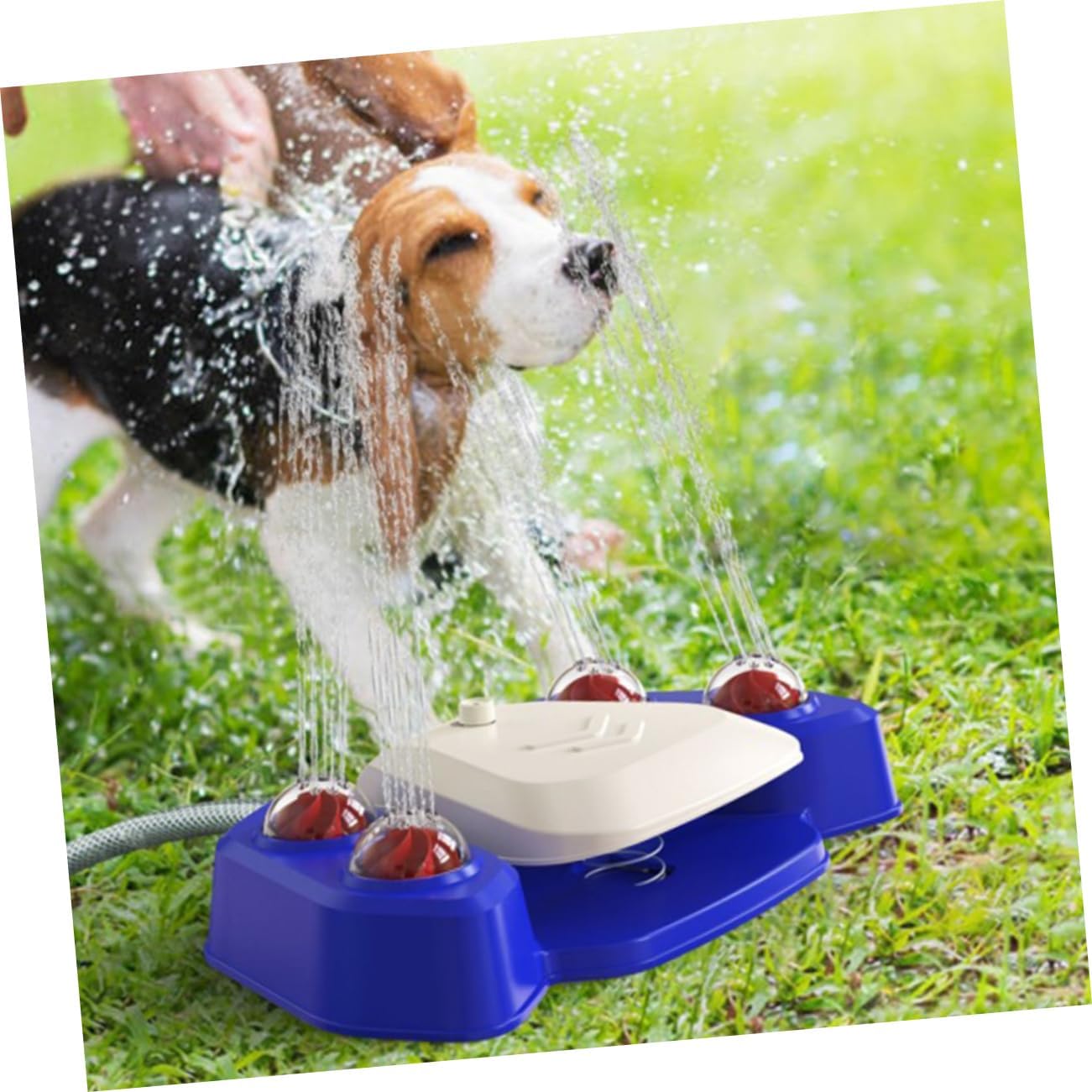 SUPVOX Pet Automatic Water Fountain Sprinkler Toy Funny Shower Spray Device for Dogs Durable Material Engaging Design to and Promote Playtime