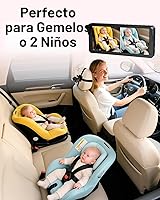 Vista 2 de Rohent Cámara dual para automóvil de bebé para 2 niños: pantalla dividida HD de 6.9 pulgadas con brillo automático Cámara de asiento trasero