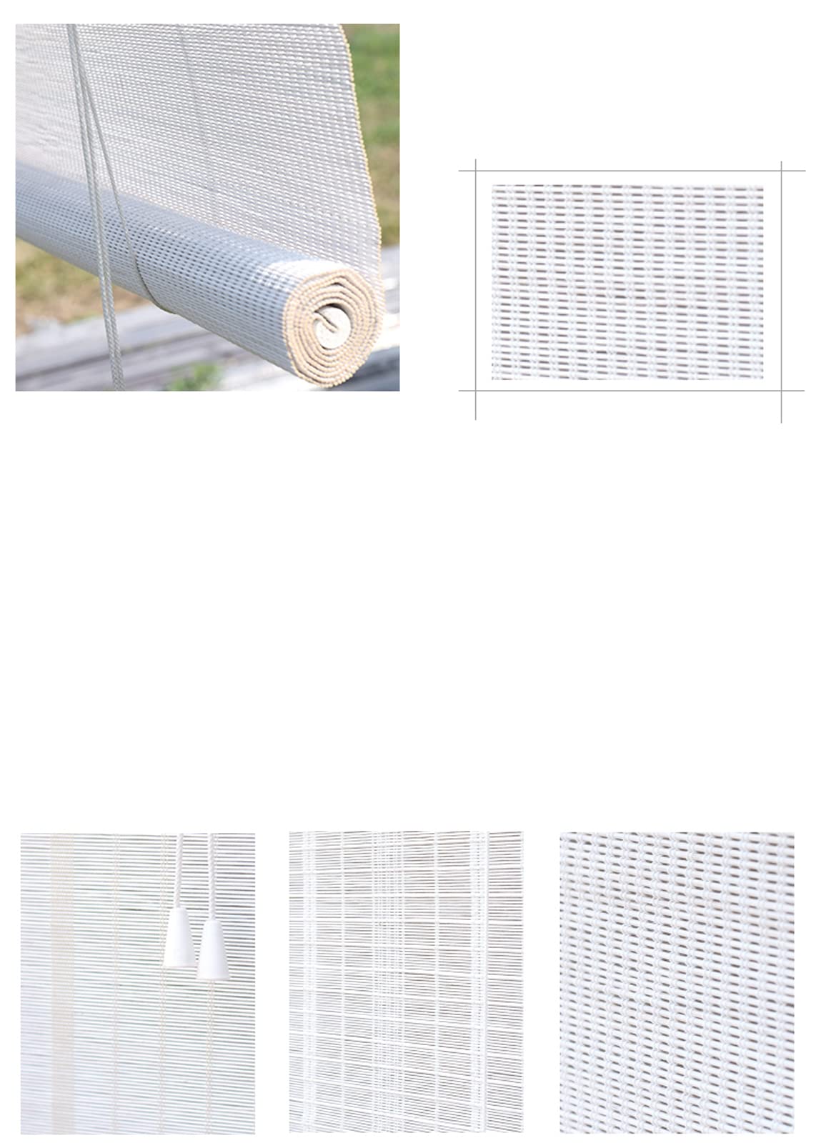 Store Enrouleur Bambou Naturel,Store Venitien en Bois,Store Fenetre Occultant,Store Enrouleur En Bambou Blanc?5% Protection Solaire Intimité Écran,Respirant/écologique/Naturel (110*200cm/43*79in)