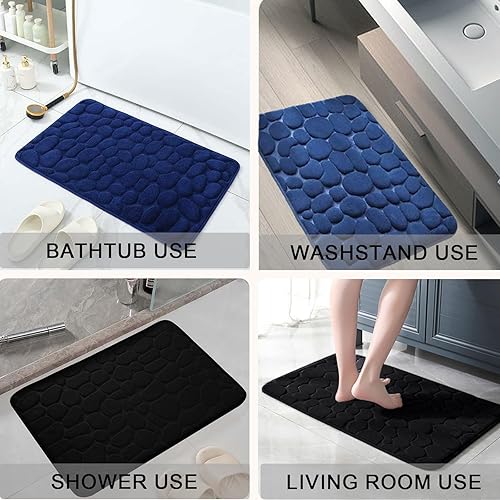 Miniatura 3 de XIYIASUN Alfombra de baño de espuma viscoelástica, cómoda alfombra de baño de adoquines, antideslizante, súper absorbente de agua, lavable a