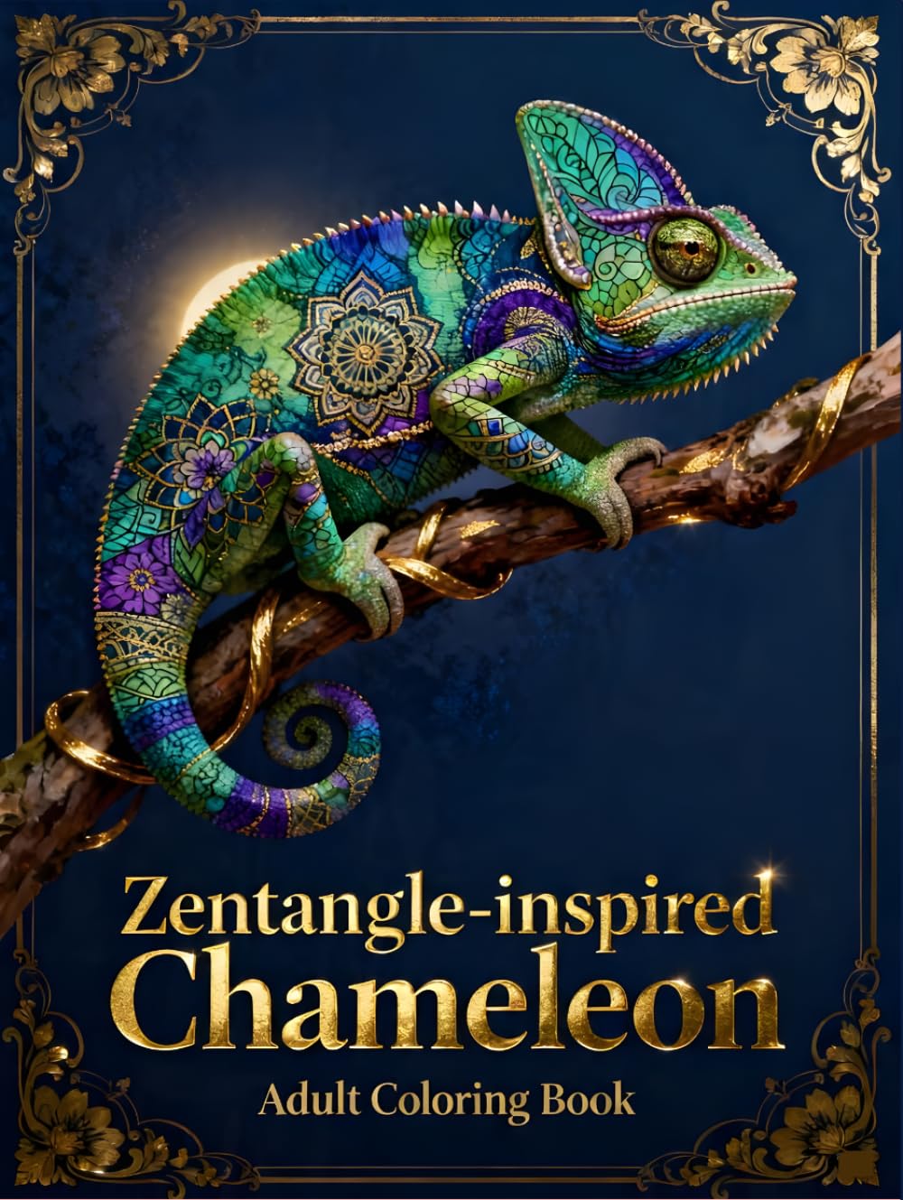 Zentangle Chameleon: A Magical Adult Coloring Book of Intricate Patterns & Vibrant Designs: Relaxing and Stress-Relief Coloring Pages Inspired by Nature, Mandalas, and Exotic Art