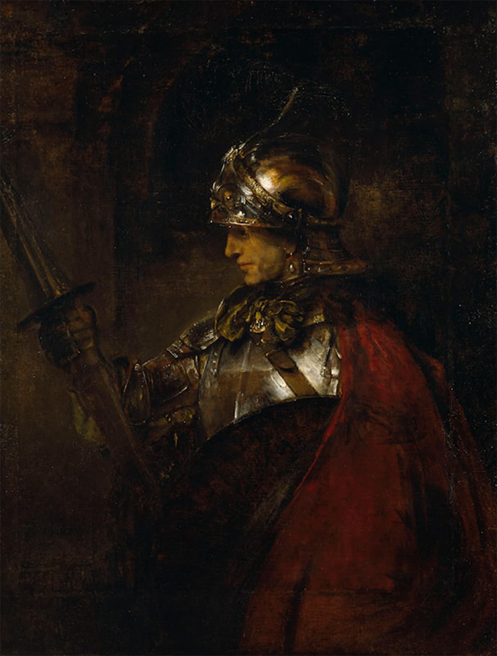 SERENDIPITP Vintage Picture Print on Canvas Wall Art Poster Man in Armour by Rembrandt Artwork Print Poster for Wall Decor 60x90cm