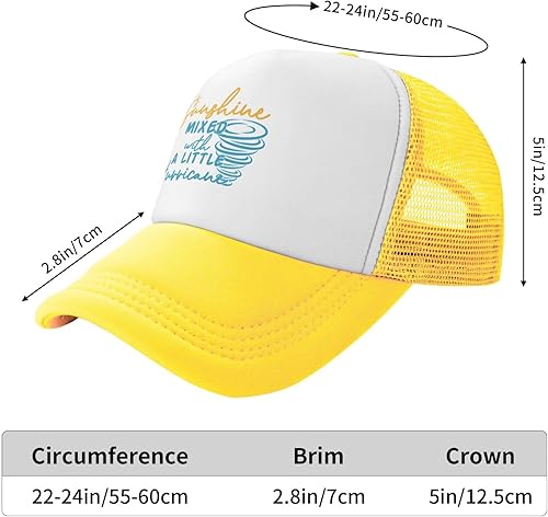 Miniatura 6 de Sunshine - Sombreros de malla para el sol, mezclados con un poco de huracán, gorra de béisbol deportiva de moda, sombrero de camionero genial para