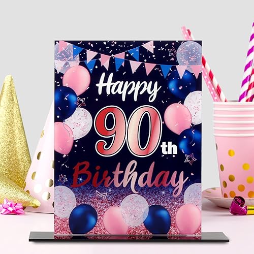 Miniatura 168 de LINGTEER Happy 11th Birthday Decorations, 2Pcs Black&Gold Stand Print Acrylic Table Centerpieces Backdrop Board- Cheers to 11 Years Old Fun Birthday