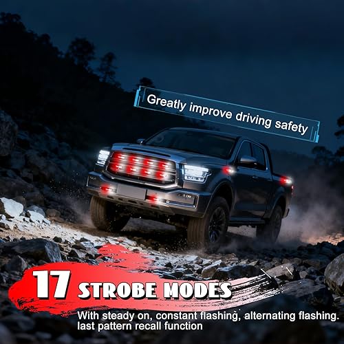 Miniatura 4 de Luces estroboscópicas de montaje en superficie ultra delgadas de 4 LED para camiones, vehículos, mini parrilla, luz intermitente, cabeza de