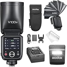 Flash GODOX V100 S for Sony V100S TTL 100W Touchscreen with Global Shutter, HSS 1/8000s, Upgraded Version of GODOX V1 Pro, Compatible with Sony A9 III, a7 III, a7C II, a7 IV, a7C, a7 RV