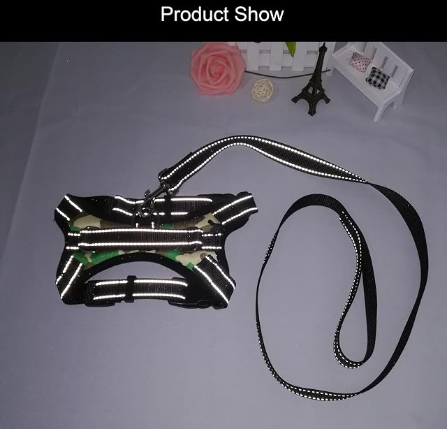 Foto 5 de 7 de Newtensina Moda reflexivo Perro arnes Grande con Correa Respirable Malla de Nylon arnes Correa Set para Perro
