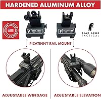 Vista 2 de Miras de Hierro Abatibles Co-Witness Con Resorte Perfil Bajo Miras de Hierro Delanteras y Traseras de Transición Rápida Miras de Respaldo