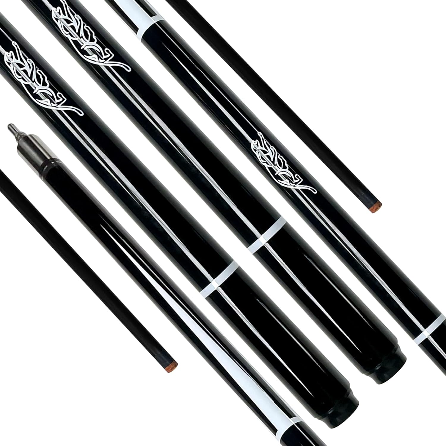 Stainless Steel Joint Billiard Cue Maintains Straightness Long-Term | Billiards Accessories for Professional Single leopard pattern carbon rod