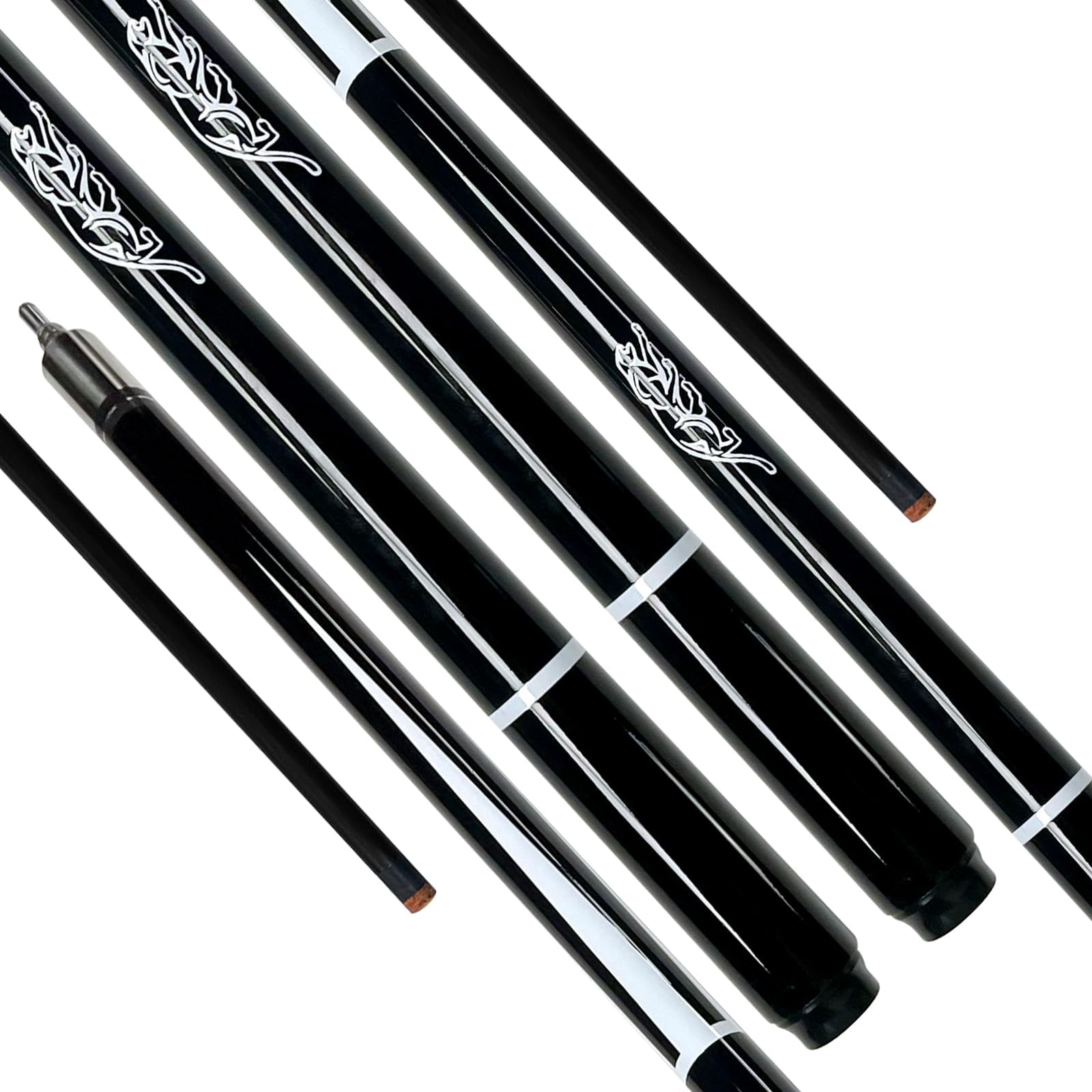 Professional Pool Cue Stick, Black and Natural Wood, High end Fiberglass Rod Carbon Fiber Golf Club