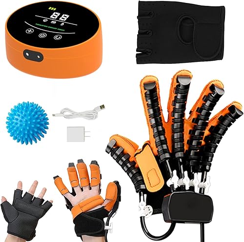 GAOXIAO Rehabilitation Robot Gloves for Stroke Hemiplegia Patients, Finger Hand Recovery Equipment Rehab Exerciser Aids Robotic Glove Multiple