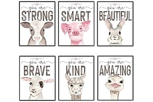 Unframed Farm Animal Nursery Prints- Kid's Wall Art - Farm Themed Nursery Decor