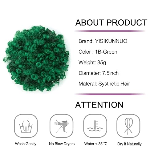 Miniatura 10 de YISIKUNNUO Extensión de cabello rizado y ondulado con cordón para coleta de caballo para mujeres negras, ondas sueltas, cortas, afro para niñas y