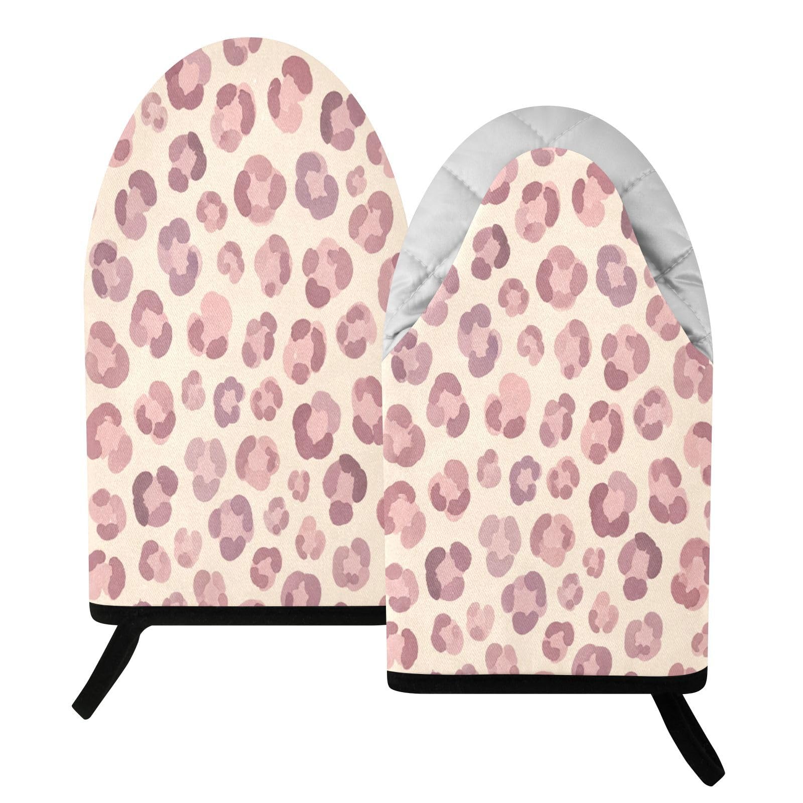 BURSTDDY Leopard Oven Mitt,Heat Resistant Kitchen Mitts for Cooking