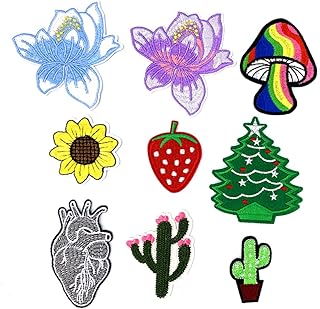 SEWACC 9 Pçs Mcbling Roupas DIY Remendos Decalque DIY Costurar Material Apliques Para Roupas Elementos Da Floresta Apliques Maquiagem Tons De Terra Apliques De Roupas