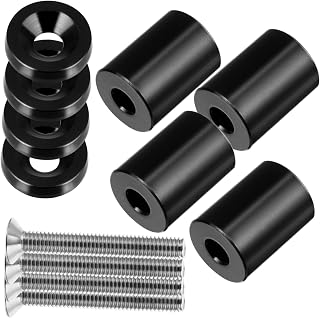 FUNOMOCYA Elevador de Capó para Automóvil 4 Espaciadores de Aluminio Tornillos Arandelas Kit de Ventilación Universal para Capó de Motor Color