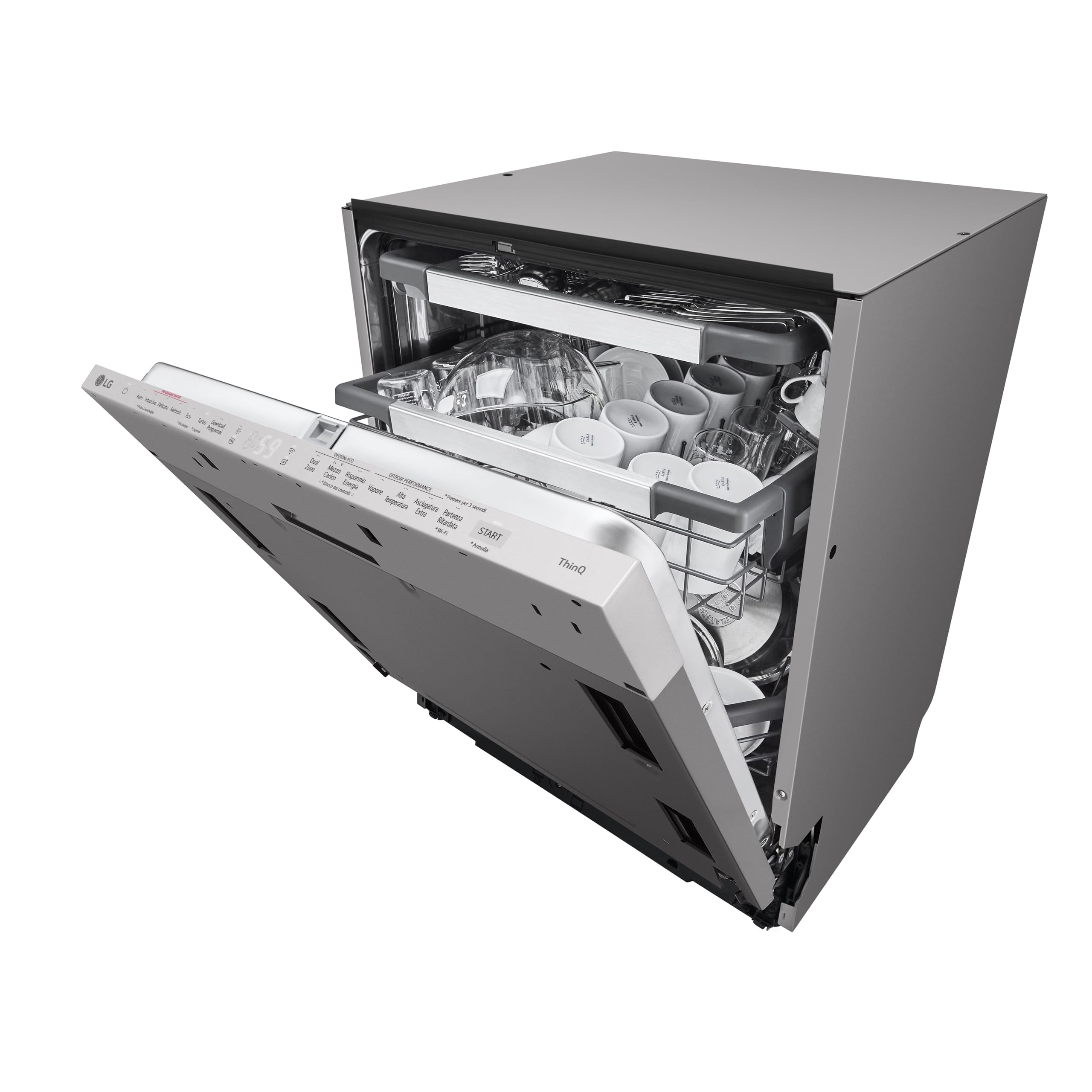 LG DB597TXSW, Lavastoviglie da incasso, Classe A, Noble Steel
