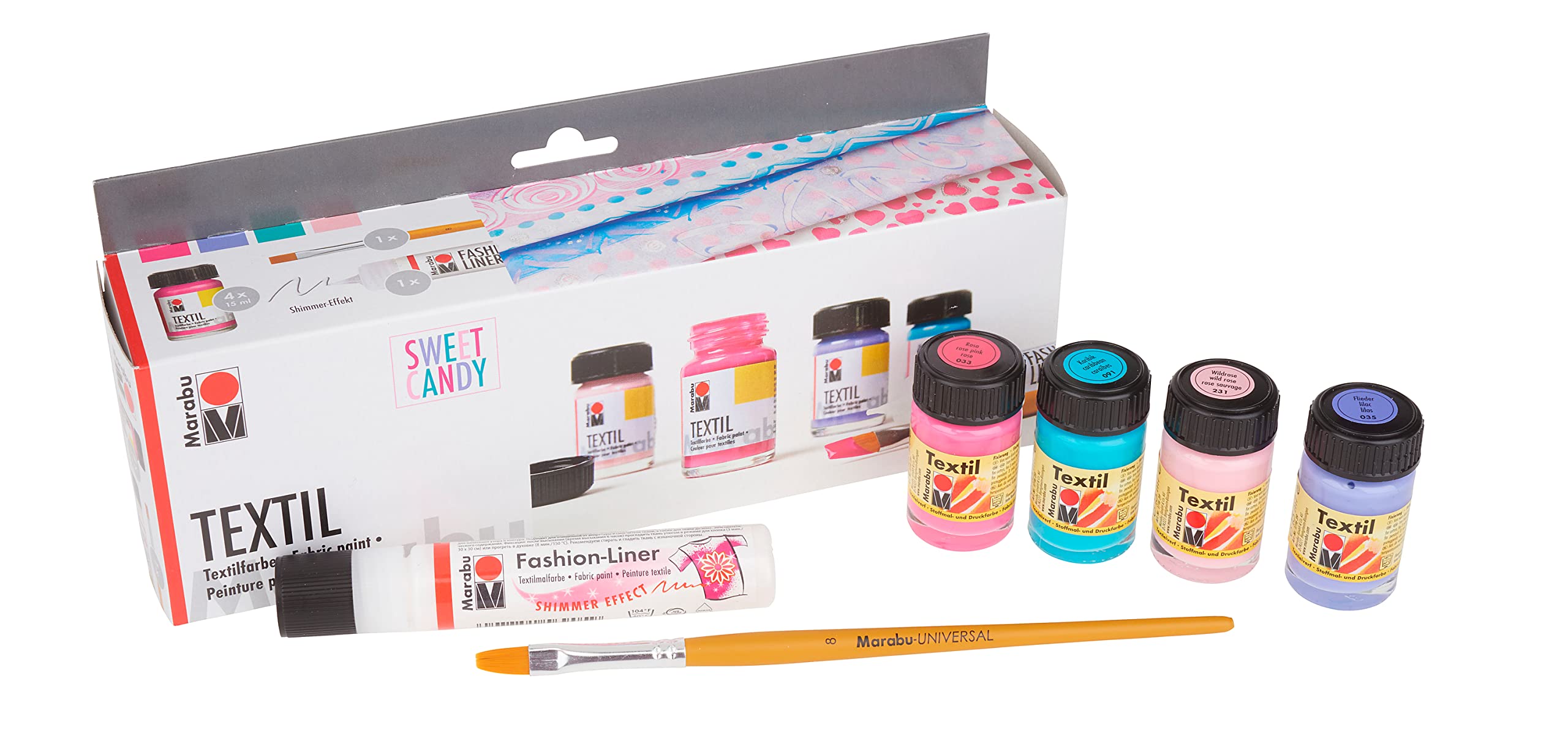 Marabu Textil Fabric Paint Set - Sweet Candy