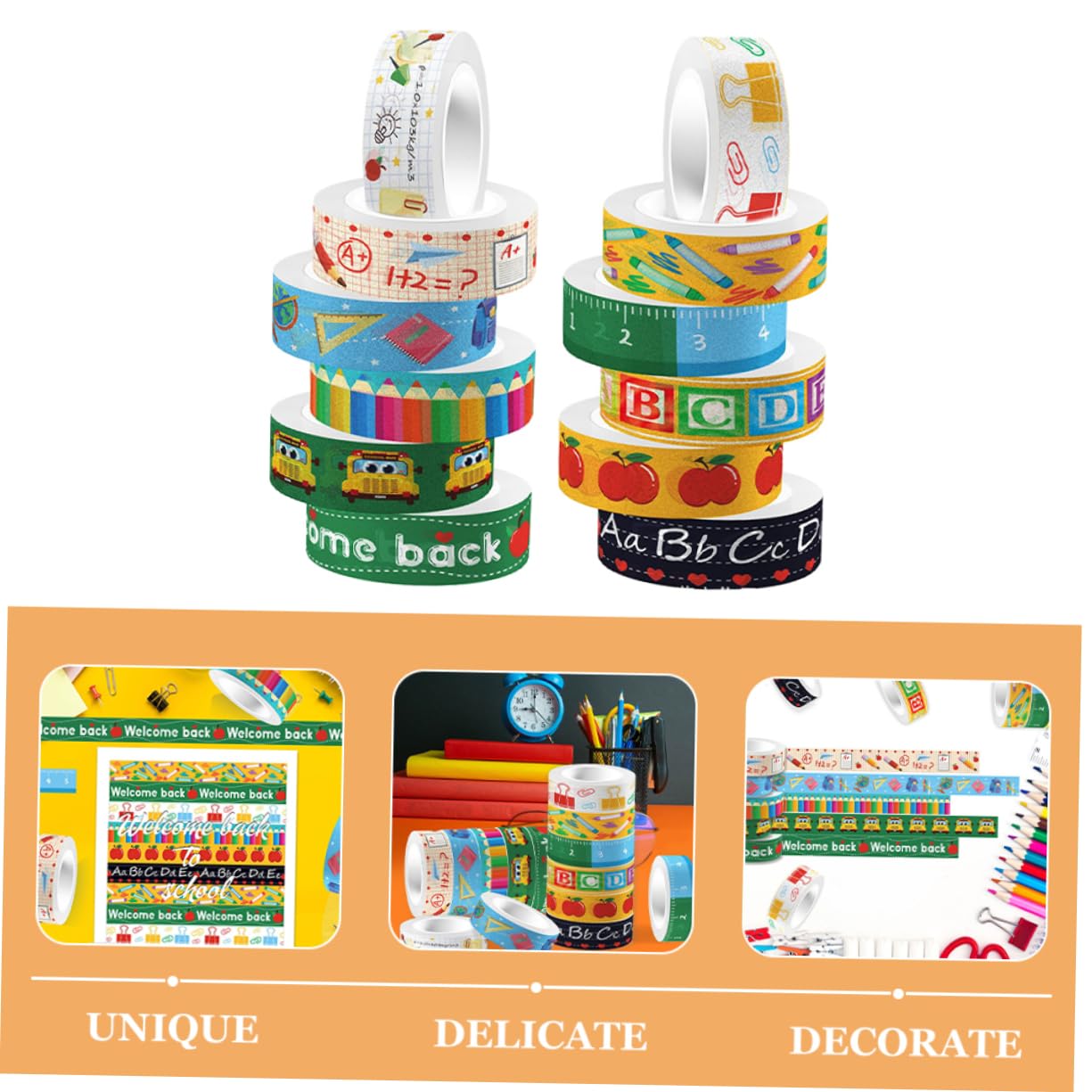 DOITOOL 5 Set Nastro Washi Adesivo Trasparente Per Scrapbooking Da Tapes Decorativi Per Fai Da Te Per Progetti Creativi E Decorazioni Senza Residui Colla 12 *5